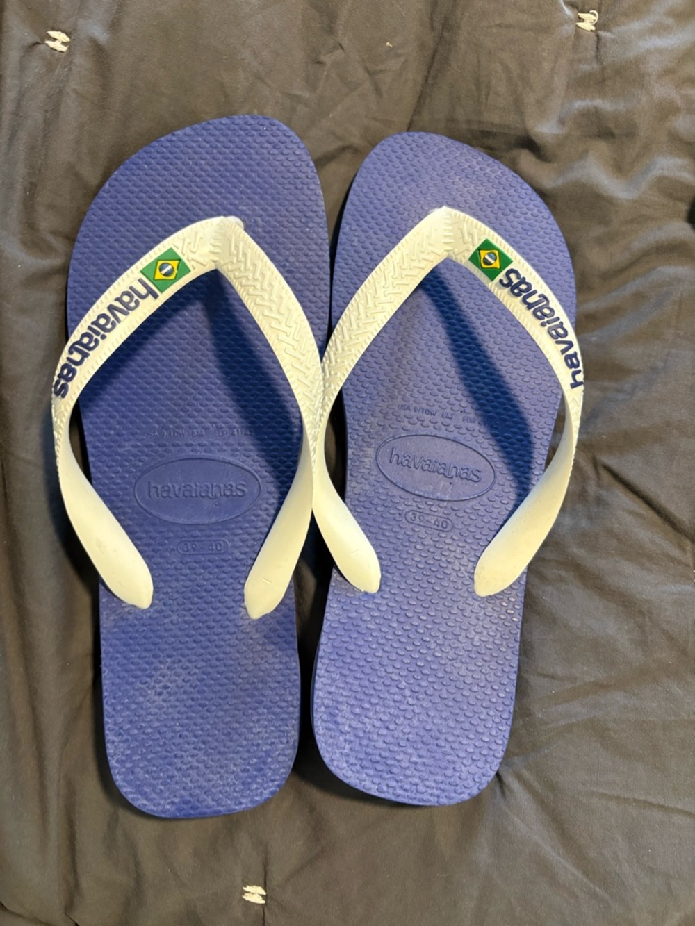 Havaianas Blue Flip Flops with White Straps